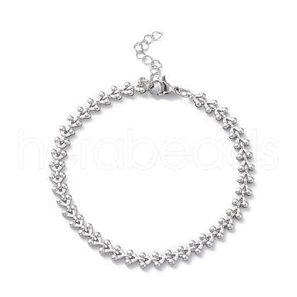 304 Stainless Steel Cobs Chain Bracelets for Men Women STAS-B039-10P-1