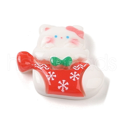 Animal Christmas Socking Theme Opaque Resin Decoden Cabochons RESI-S397-03D-1