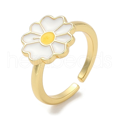 Rack Plating Brass Cuff Finger Rings for Women RJEW-C114-10B-G-1