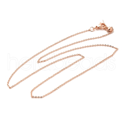1mm Rack Plating Brass Cable Chain Adjustable Slider Necklaces for Women Men MAK-L044-03RG-1
