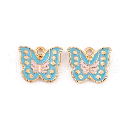 Light Gold Plated Alloy Enamel Pendants FIND-Q100-04KCG-01-1