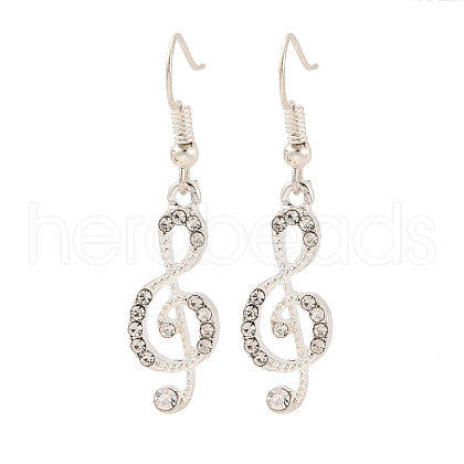 Musical Note Rhinestone Asymmetrical Earrings PW-WG64156-01-1