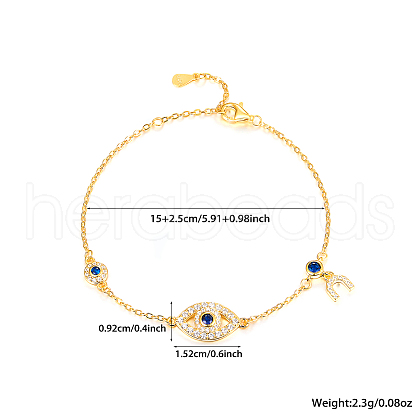 S925 Silver Devil Eye Bracelet with Full Diamond Eyes Series AK1290-19-1