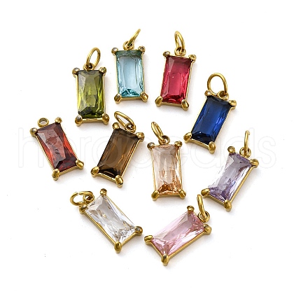 304 Stainless Steel Rhinestone Pendants STAS-E550-43G-1