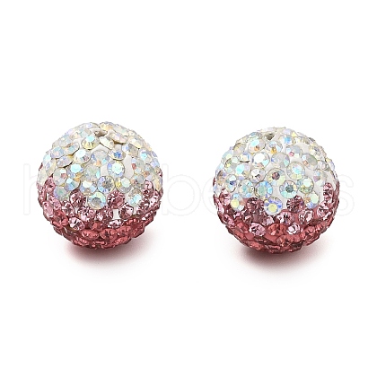 Gradient Color Design Polymer Clay Rhinestone Beads CLAY-NH0001-03G-1