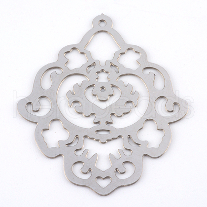 304 Stainless Steel Filigree Pendants STAS-S044-054-1