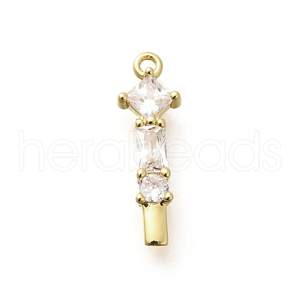 Brass Micro Pave Cubic Zirconia Pendants KK-M310-01G-09-1
