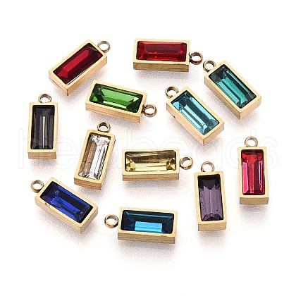 304 Stainless Steel Glass Charms STAS-N110-20G-1