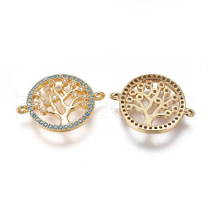 Brass Micro Pave Cubic Zirconia Links ZIRC-E113-04G-1