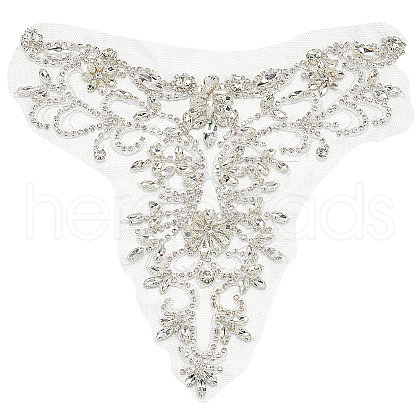 GOMAKERER 1Pc Rhinestone Iron on/Sew on Patches PATC-GO0001-08-1