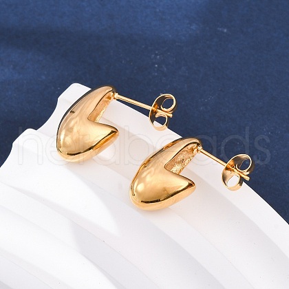Ion Plating(IP) 304 Stainless Steel Twist Teardrop Stud Earrings for Women EJEW-K244-11G-1