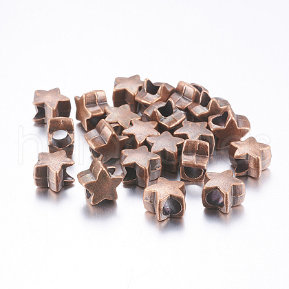Tibetan Style European Beads MPDL-Q194-R-FF-1