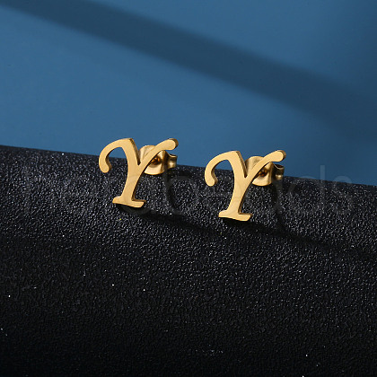 201 Stainless Steel Stud Earrings WG24A34-25-1