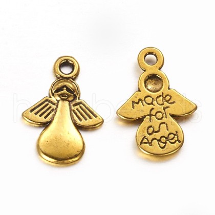 Tibetan Style Angel Alloy Pendants TIBEP-A579-AG-RS-1