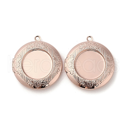 Brass Locket Pendants KK-K277-08RG-1