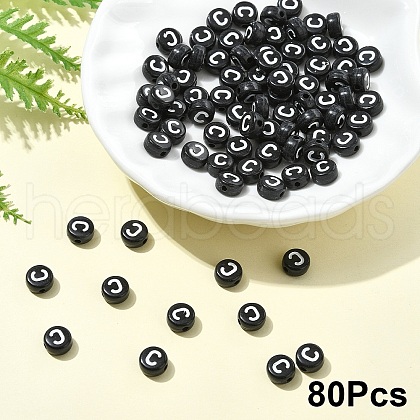 Opaque Acrylic Horizontal Hole Beads SACR-YW0001-70C-1