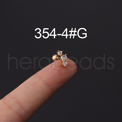 316L Stainless Steel Micro Pave Cubic Zirconia Cartilage Earrings WG094CA-22-1