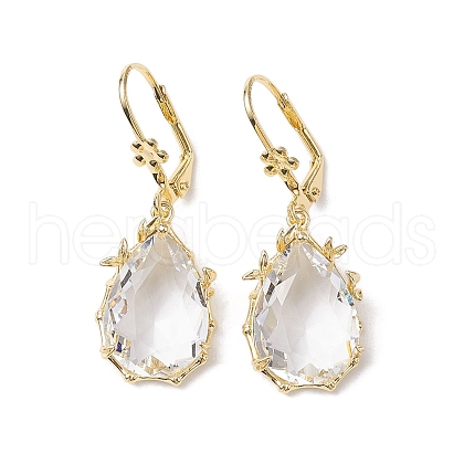 Glass Leverback Earring EJEW-C077-02KCG-01-1