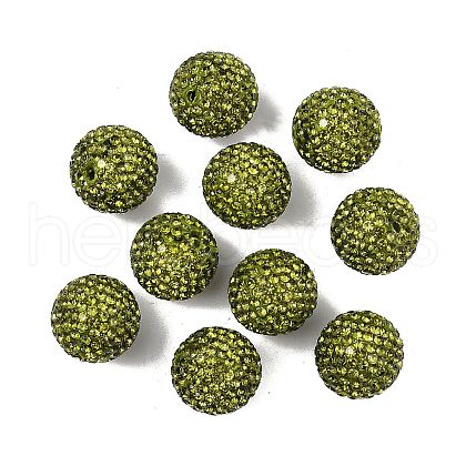 Grade A Rhinestone Pave Disco Ball Beads RB-Q105-3-1