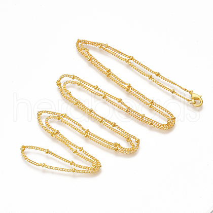 Brass Coated Iron Curb Chain Necklace Making MAK-T006-01G-1