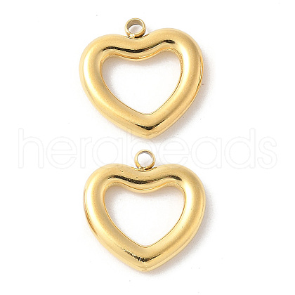 304 Stainless Steel Heart Charms STAS-L022-417G-1