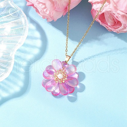 Glass Pendant Necklaces NJEW-MZ00112-06-1