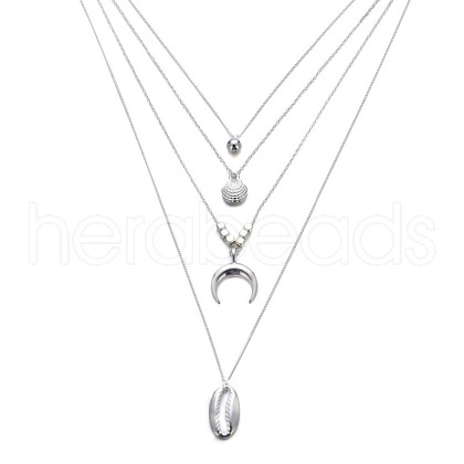 Alloy Shell Shaped Pendant Multi Layered Necklaces for Women FS-WGBB73B-04-1
