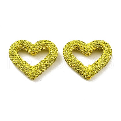 Heart Shape Polymer Clay Rhinestone Beads CLAY-NH0001-09A-13-1