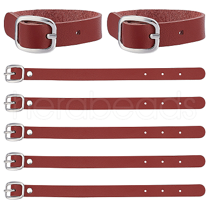 Cowhide Leather Watch Band Strap AJEW-WH0258-251A-1