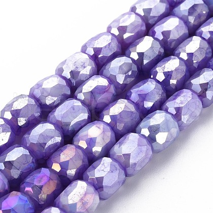 Opaque Baking Painted Glass Beads Strands EGLA-N006-008-B09-1