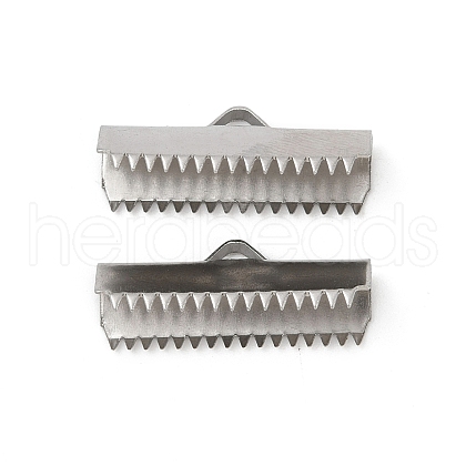 304 Stainless Steel Ribbon Crimp Ends STAS-E471-05N-P-1