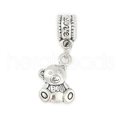 Rack Plating Brass European Dangle Charms KK-R200-09AS-01-1