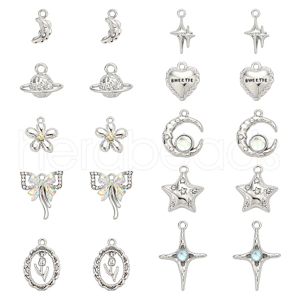 CHGCRAFT 20Pcs 10 Style Alloy Pendants FIND-CA0006-46-1