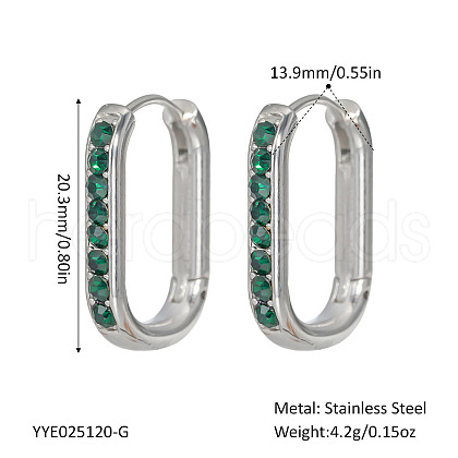 Elegant Stainless Steel Oval Hoop Earrings UE0817-5-1