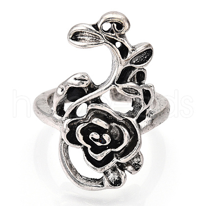 Enamel Adjustable Alloy Cuff Finger Rings RJEW-S038-013-1