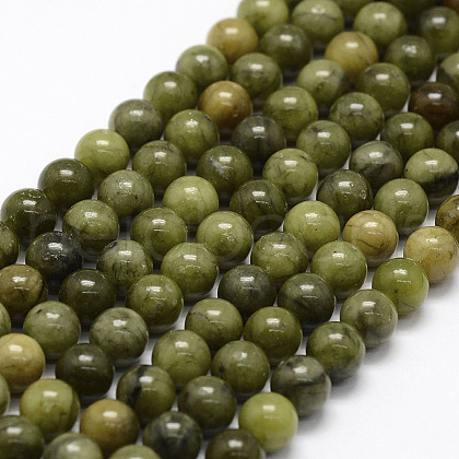 Natural Chinese Jade Beads Strands X-G-F363-6mm-1