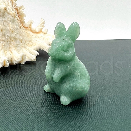 Natural Fluorite Carved Healing Rabbit Figurines PW-WG98684-06-1