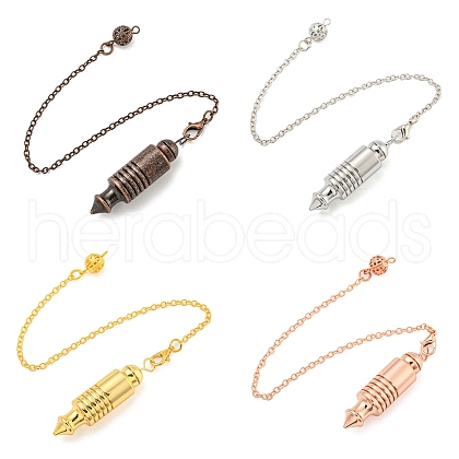 Rack Plating Brass Pointed Dowsing Pendulums AJEW-B106-03-1