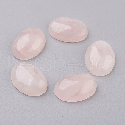 Natural Rose Quartz Flat Back Cabochons G-G741-22x30mm-21-1