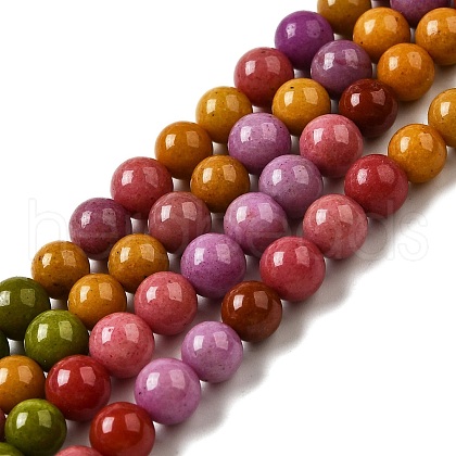 Dyed Natural Malaysia Jade Beads Strands G-G021-02A-17-1