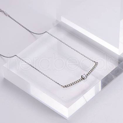 Elegant Minimalist Stainless Steel Lock Bone Chain Necklace for Women RW6417-1