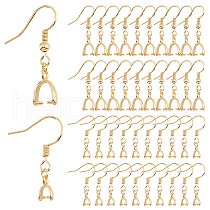 DICOSMETIC 40Pcs 2 Size Rack Plating Brass Earring Hooks KK-DC0002-01-1