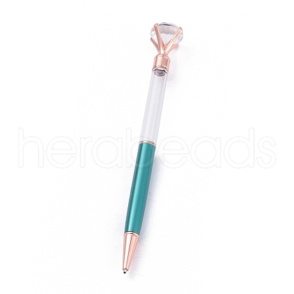 Big Diamond Empty Tube Black Ink Ballpoint Pens AJEW-K028-B01-1