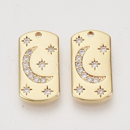 Brass Micro Pave Cubic Zirconia Pendants X-KK-N216-09-1