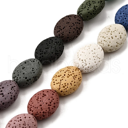 Dyed Natural Lava Rock Beads Strands G-A264-A02-01A-1