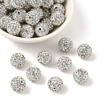 Polymer Clay Rhinestone Beads RB-C1438-12mm-A01-1