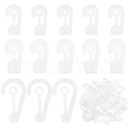  180Pcs 3 Style PP Plastic Display Snap Hooks FIND-NB0002-90A-1