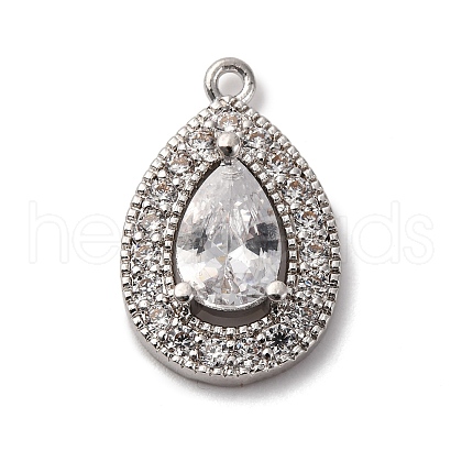 Brass Micro Pave Cubic Zirconia Pendants KK-F895-11P-1
