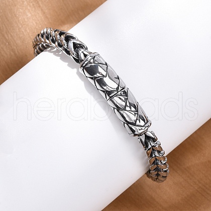 316 Surgical Stainless Steel Wheat Chain Bracelets for Men Women BJEW-Q349-16P-1