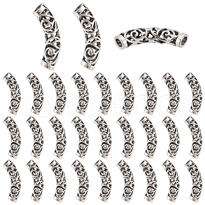   30Pcs Tibetan Style Alloy Curved Tube Beads FIND-PH0022-67A-1